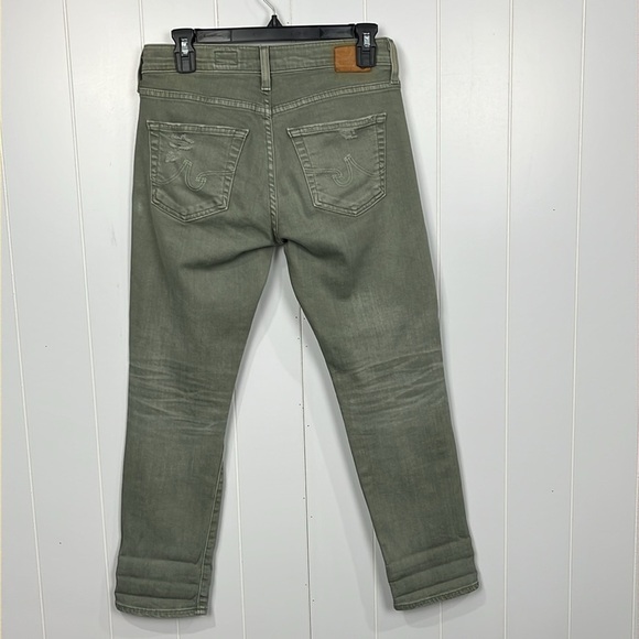 AG Adriano Goldschmied Womens Jeans 25R Dusty Green Ex-Boyfriend Slim Distressed - Picture 11 of 16